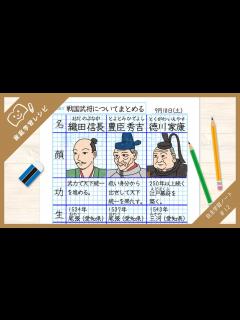 [画像][x]戦国時代の3人の武将【信長・秀吉・家康】自学ノート - YouTube 余白なし