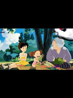 [画像][x]【手描きジブリ】「となりのトトロ」サツキとメイとおばあちゃん - YouTube 余白なし