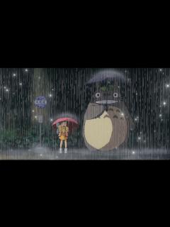 [画像][x]ジブリ My Neighbor Totoro となりのトトロ トトロと一緒に父を待つさつきとメイ 恩返し #ジブリ #となりのトトロ ... 余白なし