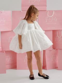 [画像][x]Купить Блестящее детское платье на утренник Sharlotta молочного цвета ... 余白なし