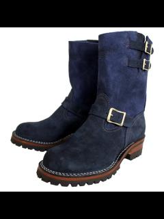 [画像][x]正規 Wescoウエスコ Boss ボス Navy Rough Out ネイビーラフアウト 9height #100sole 2straps  Brass Bucles BS69 余白なし