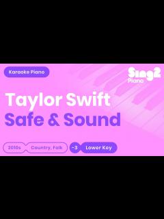 [画像][x]Taylor Swift - Safe & Sound (Lower Key) Piano Karaoke - YouTube 余白なし