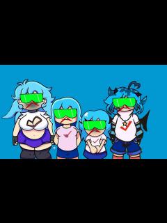 [画像][x]Green glasses meme - Sky, Pow Sky FNF Rule 34 | Meme Friday Night ... 余白なし