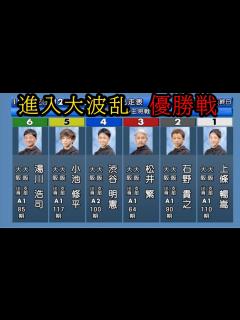 [画像][x]【住之江競艇優勝戦】進入大波乱①上條②石野③松井繁④渋谷⑤小池⑥湯川 - YouTube 余白なし
