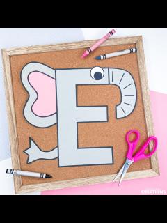 [画像][x]Letter E Craft Patterns | Elephant Craft | Alphabet Crafts | Uppercase ... 余白なし