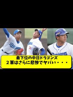 [画像][x]最下位の中日、2軍はさらに悲惨でヤバすぎる件【中日ドラゴンズ/鵜飼/根尾/仲地】 - YouTube 余白なし