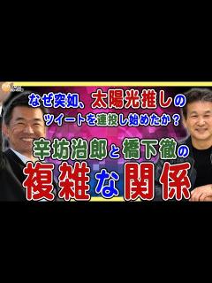 [画像][x]【7/5橋下徹と辛坊治郎の複雑な関係 ️】太陽光推しのツイート連投で炎上中の辛坊治郎氏を調べたら兄が太陽光関連会社の顧問＆緊縮財政派の新自由 ... 余白なし