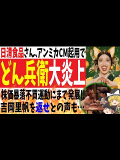 [画像][x]アンミカCM起用してどん兵衛大炎上!!勢いが株価暴落不買運動にまで発展!?吉岡里帆を返せとの声も…【ゆっくり 余白なし