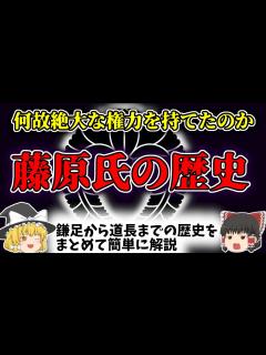 [画像][x]【ゆっくり歴史解説】 日本史 藤原氏の歴史 ルーツから藤原道長や頼通の時代に至るまでの藤原氏の歴史を簡単にまとめて解説 - YouTube 余白なし