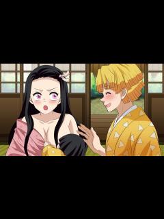 [画像][x]禰󠄀豆子と善逸の授乳・子育て物語【鬼滅の刃ライン動画/声真似アフレコ/ぜんねず 余白なし