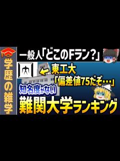 [画像][x]【ゆっくり解説】知名度がなくて損している難関大学ランキング - YouTube 余白なし
