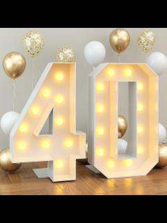 [画像][x]Amazon.com : 4ft Light up Numbers 40 Mosaic Numbers Marquee Frame with ... 余白なし