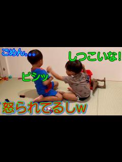 [画像][x]弟へのちょっかいがしつこ過ぎて普通に怒られる兄wイタズラがどんどん増えてく末っ子ちゃん4歳児男女双子と2歳児末っ子の何気ない日常330 ... 余白なし
