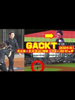 [画像][x]GACKTがエスコンに！ファーストピッチセレモニー⚾️ 北海道日本ハムファイターズ🆚オリックス・バファローズ2024.8.1🏟️エスコン ... 余白なし