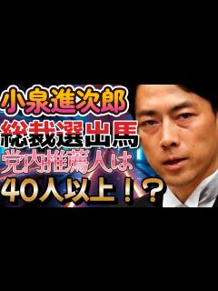[画像][x]【小泉進次郎】自民党の秘蔵っ子がいよいよ総裁選出馬へ！党内推薦人は40人超えか？それでも私は支持しません - YouTube 余白なし