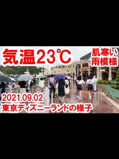 [画像][x]混雑状況レポ／肌寒い雨模様・気温23℃の東京ディズニーランドの様子（2021-09-02） - YouTube 余白なし