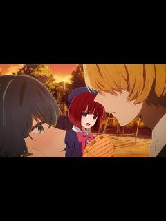 [画像][x]アクアとキスする黒川あかねと外野の有馬かな【Oshi no Ko 余白なし