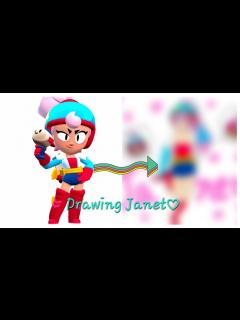[画像][x][브롤스타즈] 자넷 그리기/Drawing Brawl Stars Janet - YouTube 余白なし