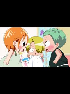 [画像][x]もしもゾロとナミとサンジが幼児化したら…？【ワンピース】 - YouTube 余白なし